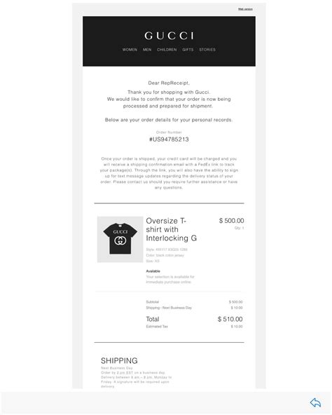 gucci receipt generator online